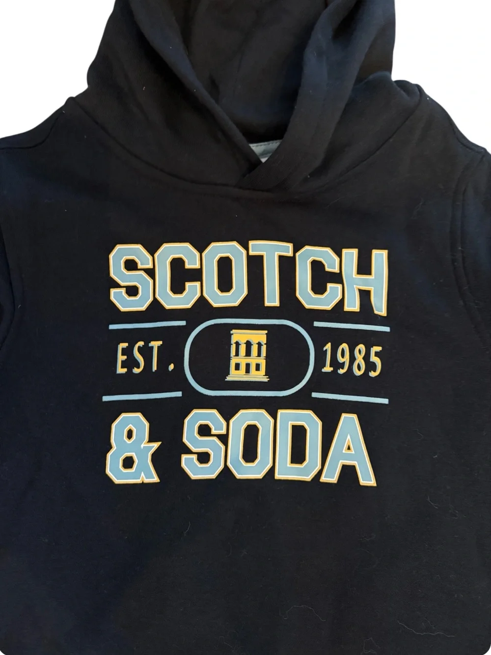 Scotch & Soda Graphic Black Hoodie Pullover-NWT-Size 6